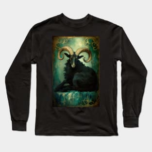 Aries the Ram Zodiac Illustration Long Sleeve T-Shirt